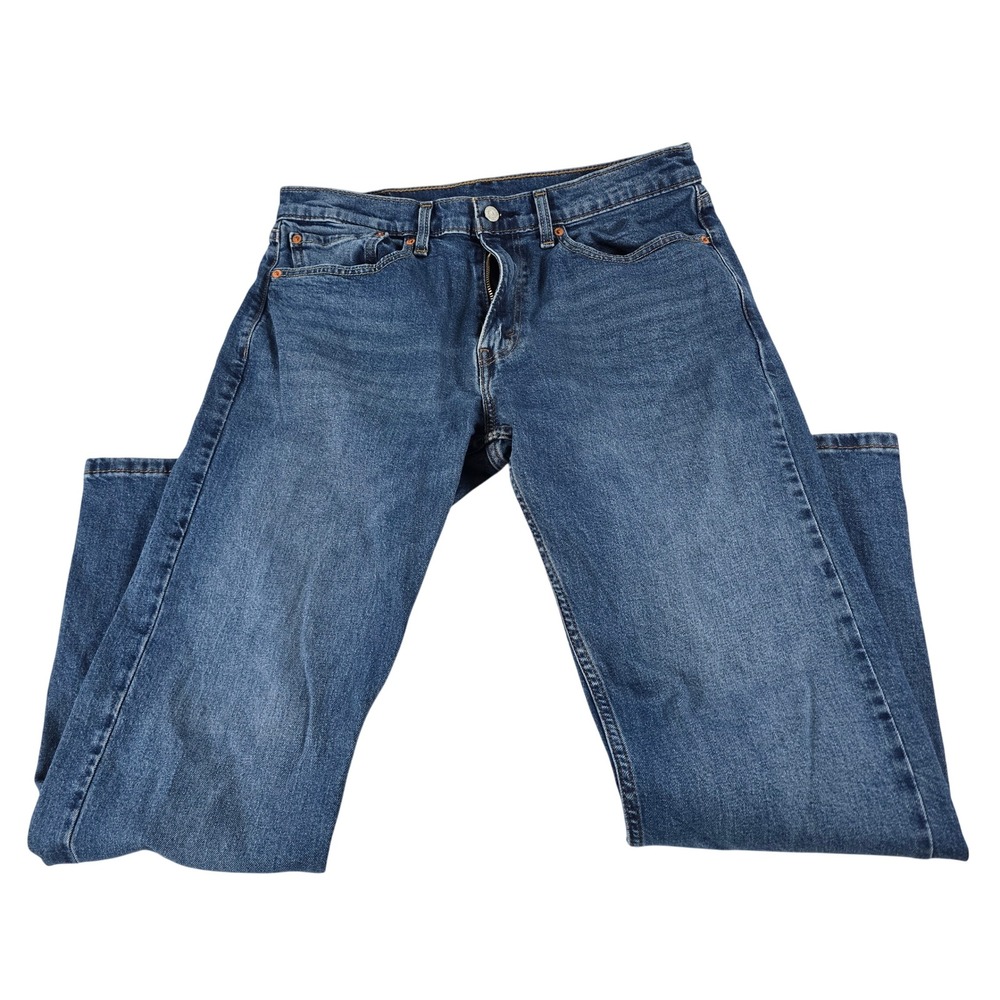 Levis 505 Regular Fit Jeans Mens 34x32 Medium Wash Blue Straight Leg Denim